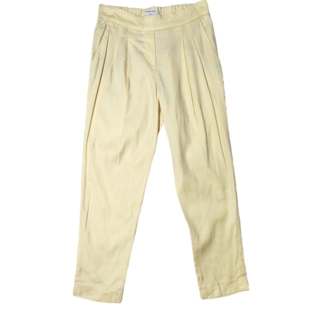 Aritzia Babaton Cohen Cropped Pleated Linen Pant sz 4
